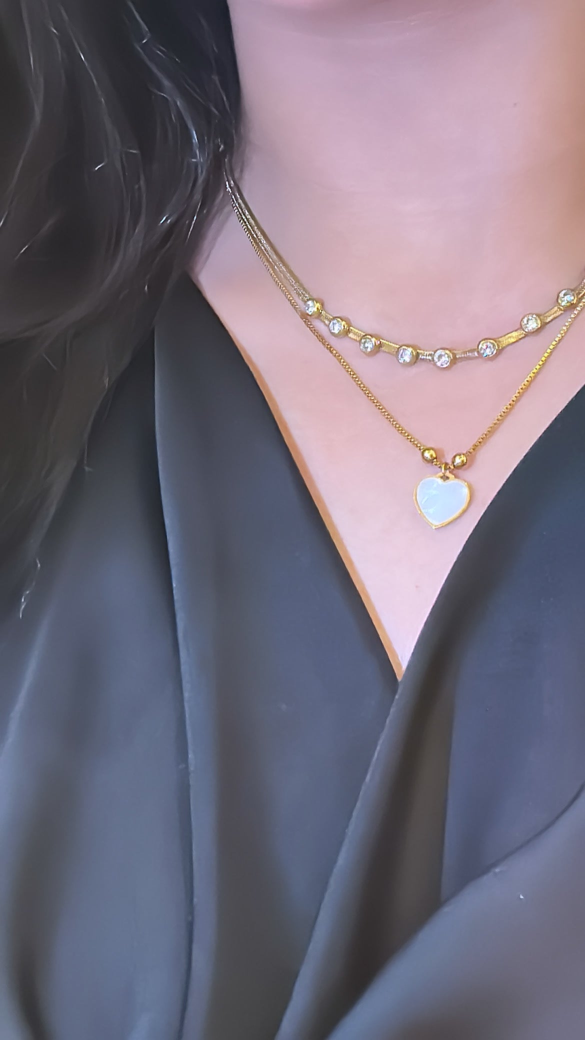 two lawyer Pearl heart necklace