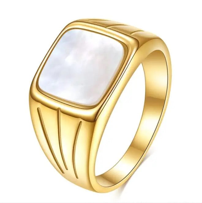 Square pearl ring