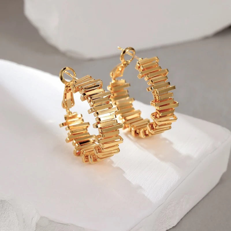 Blocks Hoop Earrings