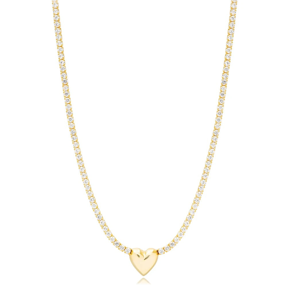 Tennis Gold Heart necklace