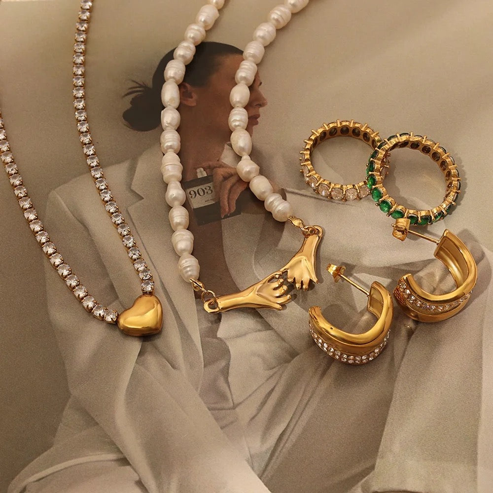 Tennis Gold Heart necklace